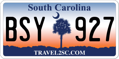 SC license plate BSY927