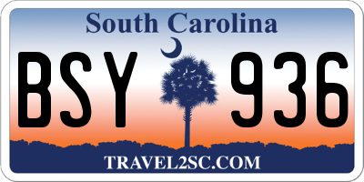 SC license plate BSY936