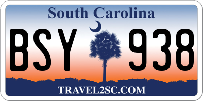 SC license plate BSY938