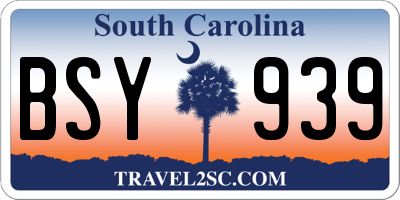 SC license plate BSY939