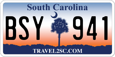 SC license plate BSY941