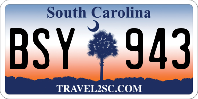 SC license plate BSY943