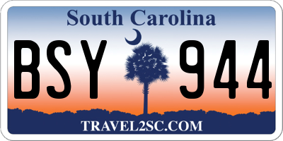 SC license plate BSY944