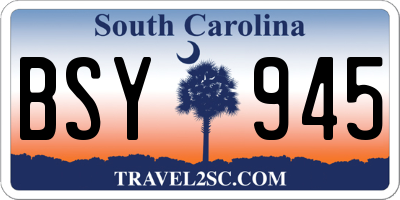 SC license plate BSY945
