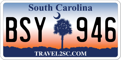 SC license plate BSY946