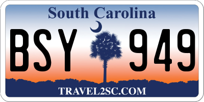 SC license plate BSY949