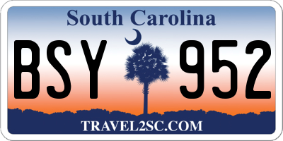 SC license plate BSY952