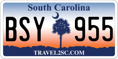 SC license plate BSY955