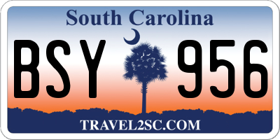 SC license plate BSY956