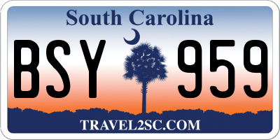 SC license plate BSY959
