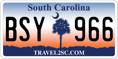 SC license plate BSY966