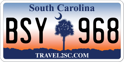 SC license plate BSY968