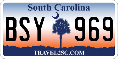 SC license plate BSY969