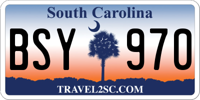 SC license plate BSY970