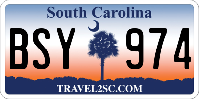 SC license plate BSY974