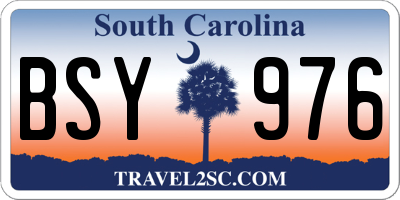 SC license plate BSY976