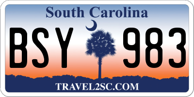 SC license plate BSY983