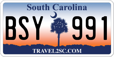 SC license plate BSY991