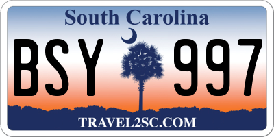 SC license plate BSY997