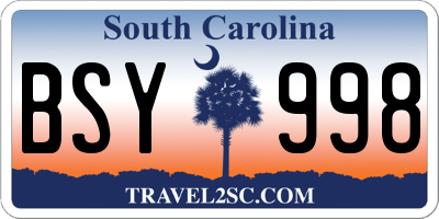 SC license plate BSY998