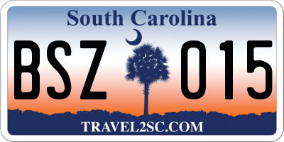 SC license plate BSZ015