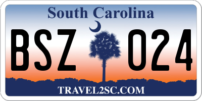 SC license plate BSZ024