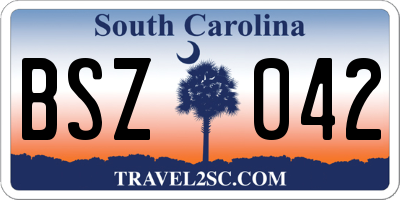 SC license plate BSZ042