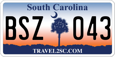 SC license plate BSZ043