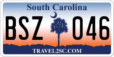 SC license plate BSZ046