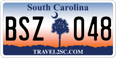 SC license plate BSZ048