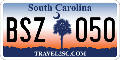 SC license plate BSZ050