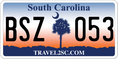 SC license plate BSZ053