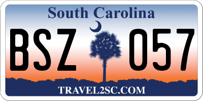 SC license plate BSZ057