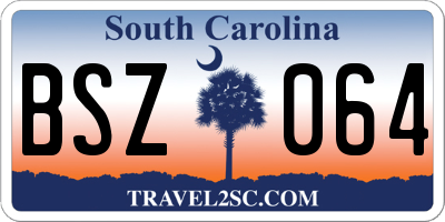 SC license plate BSZ064