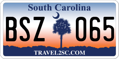 SC license plate BSZ065