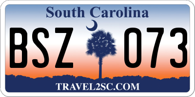 SC license plate BSZ073
