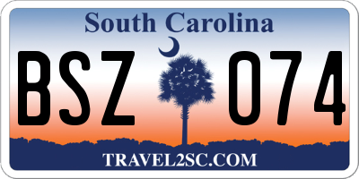 SC license plate BSZ074