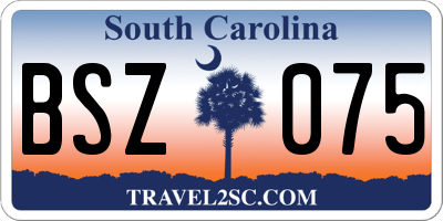 SC license plate BSZ075