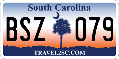 SC license plate BSZ079