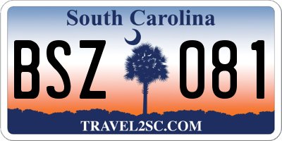 SC license plate BSZ081
