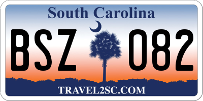 SC license plate BSZ082