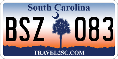 SC license plate BSZ083