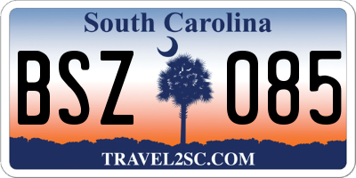 SC license plate BSZ085