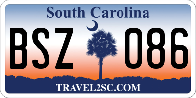 SC license plate BSZ086