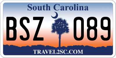 SC license plate BSZ089