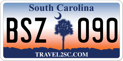 SC license plate BSZ090