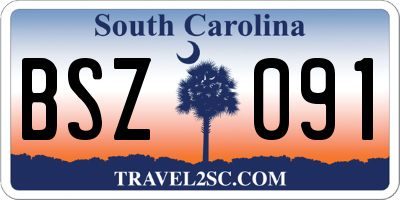 SC license plate BSZ091