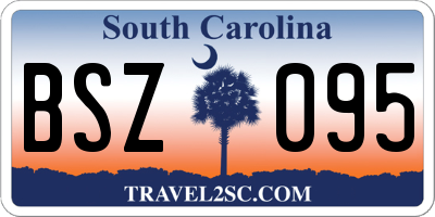 SC license plate BSZ095