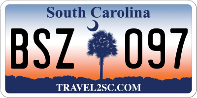SC license plate BSZ097