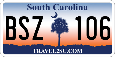 SC license plate BSZ106
